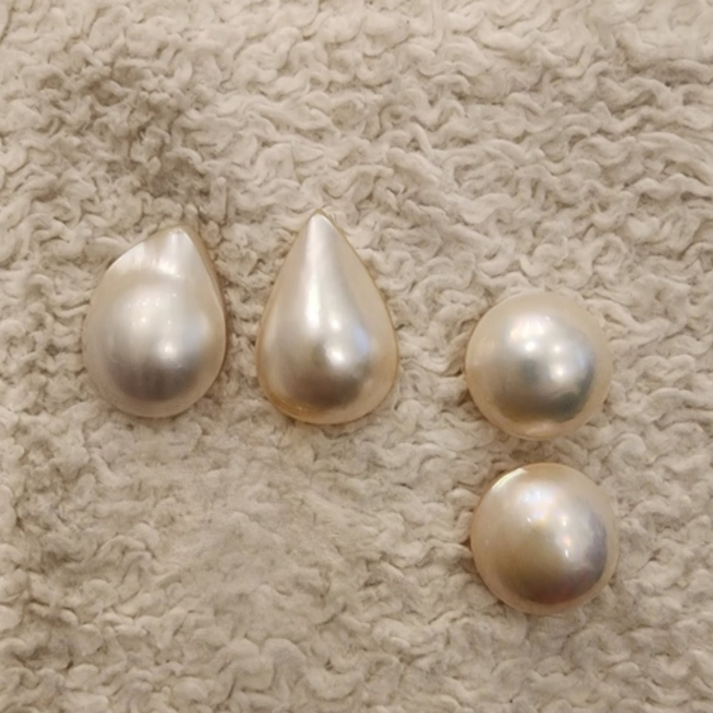 Genuine Loose Mabe Pearls 4 Pieces
